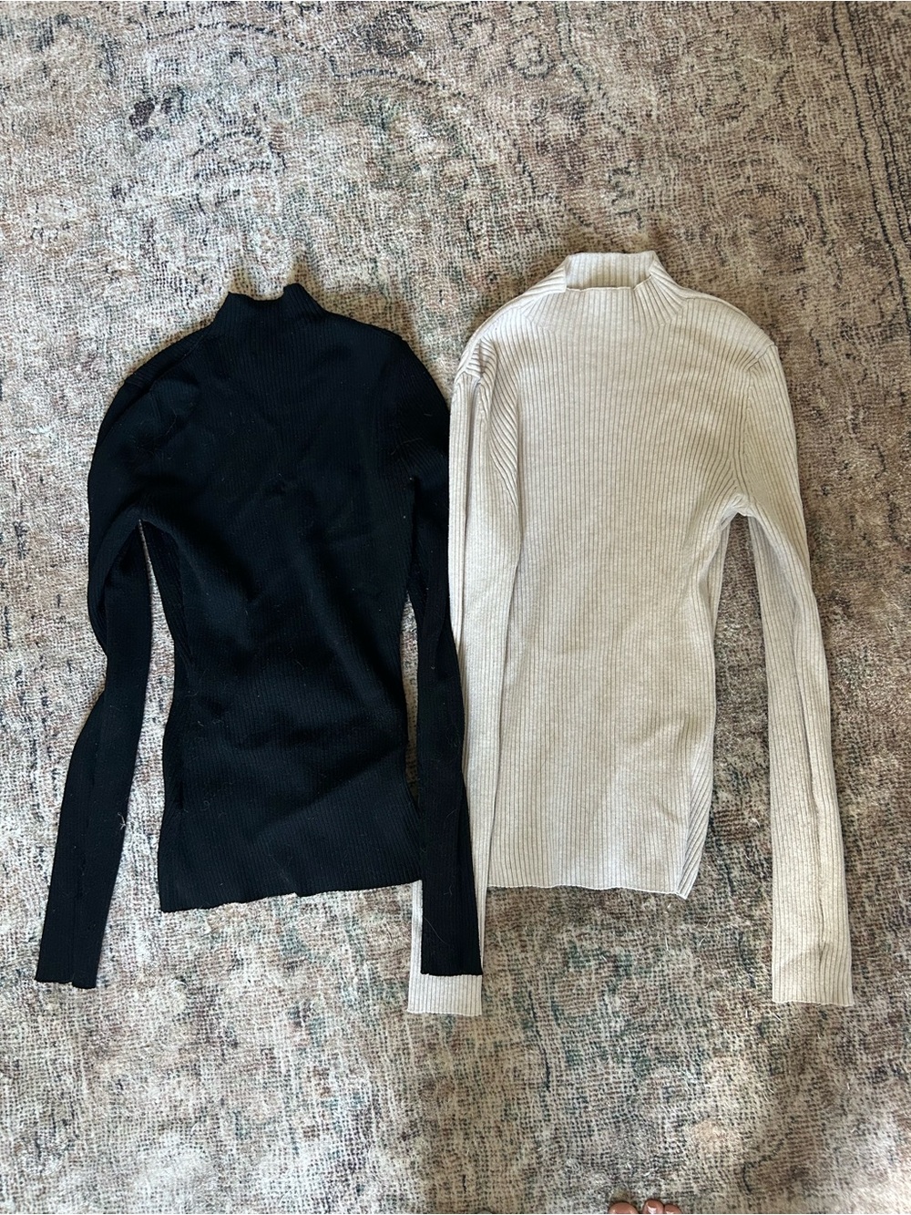 Bundle of Two Ribbed Mock Neck Shirts
